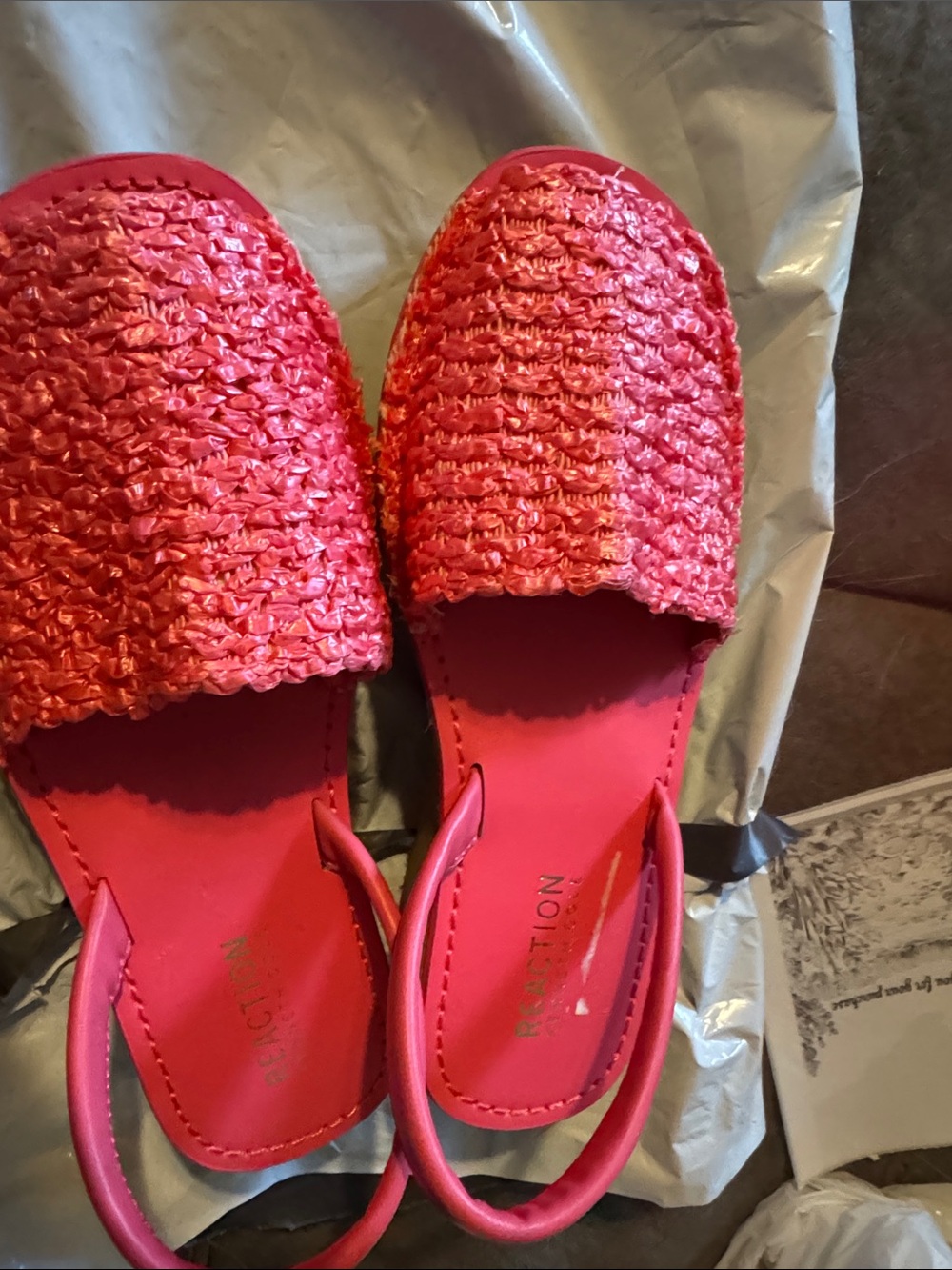 Kenneth Cole Reaction Pink Woven Slingback Mules